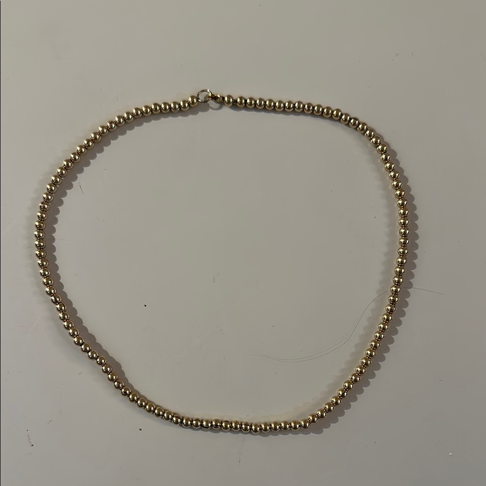 Gold Minimalist Beaded Necklace - Mara Bead Lili Claspe
